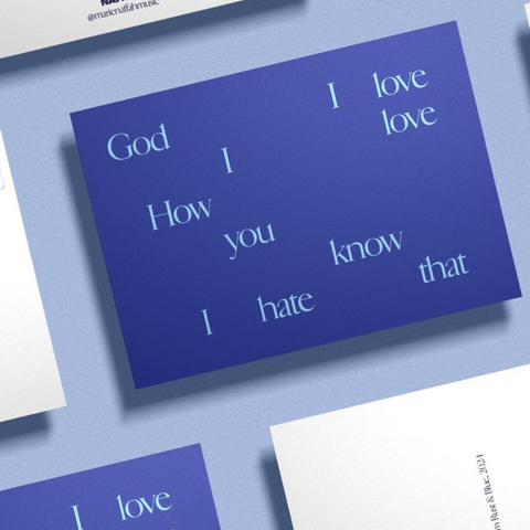 'Rust & Blue' Lyric Postcards (Pack of 5)